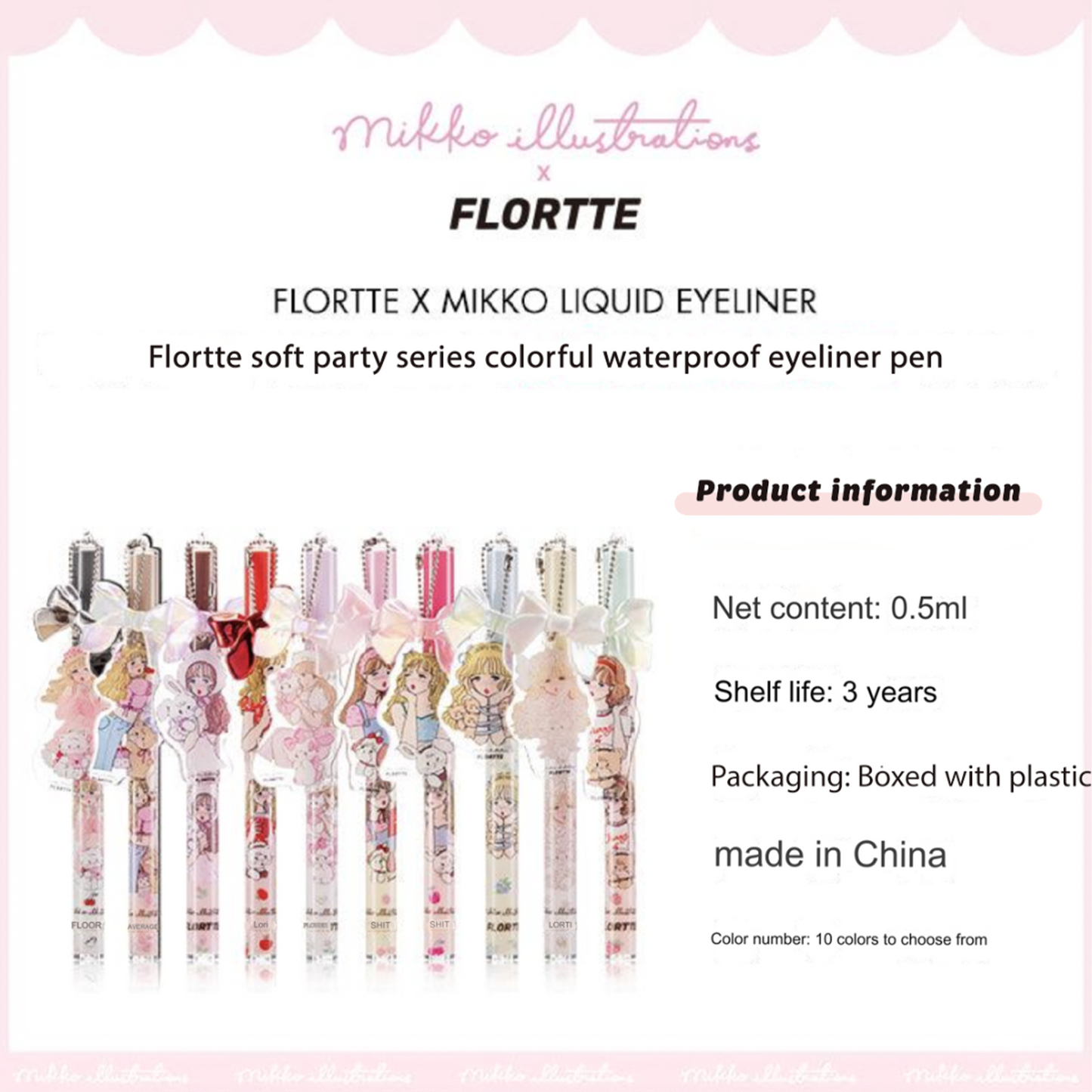 FLORTTE X MIKKO Soft Party Series Eyeliner Pen